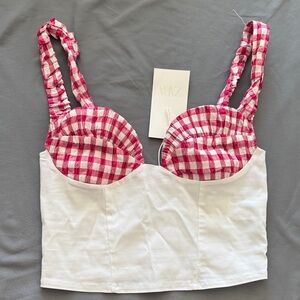 VM Red and White Checkered Bralette